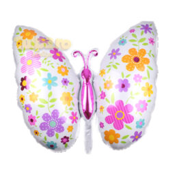 Balon fluture multicolor, din folie de aluminiu