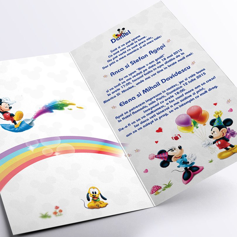 Invitatie de botez cu Mickey Mouse